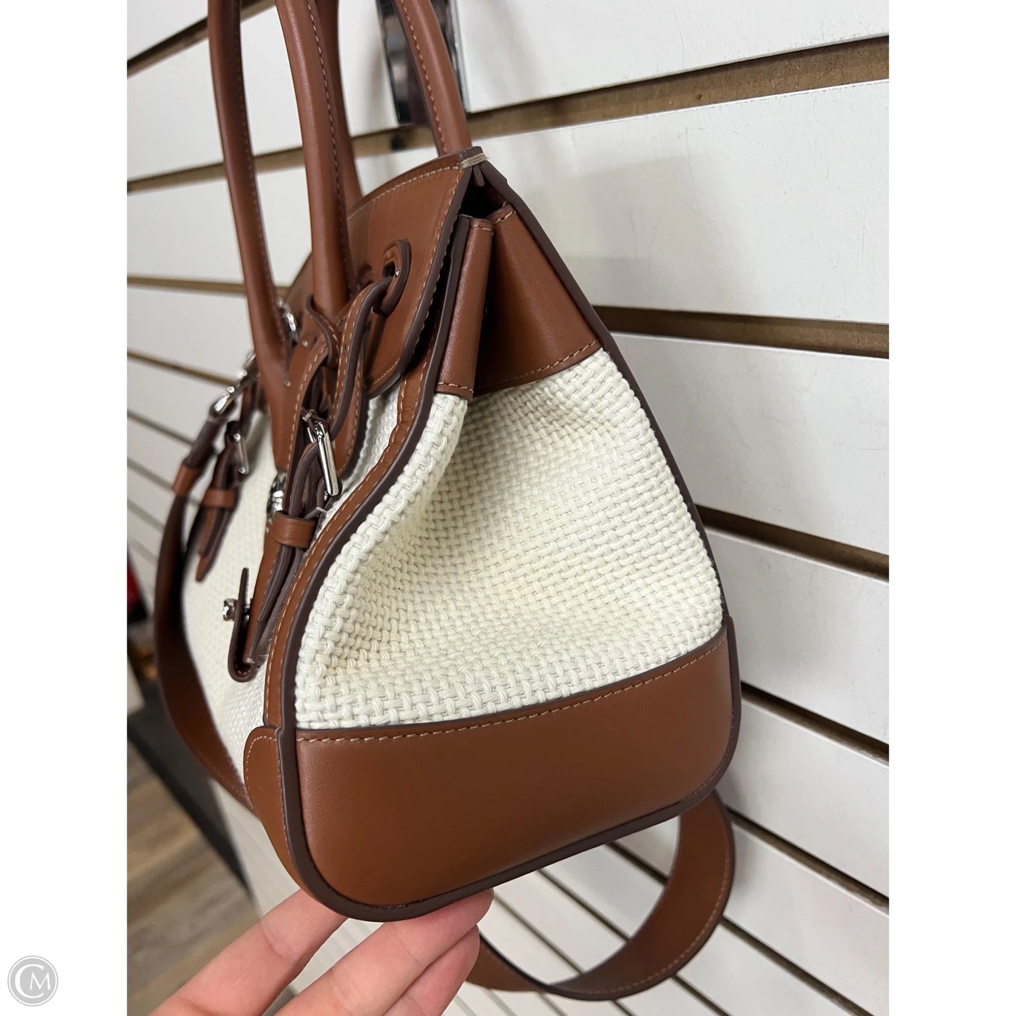 Handbag Leather By Ralph Lauren Black Label, Size: Medium