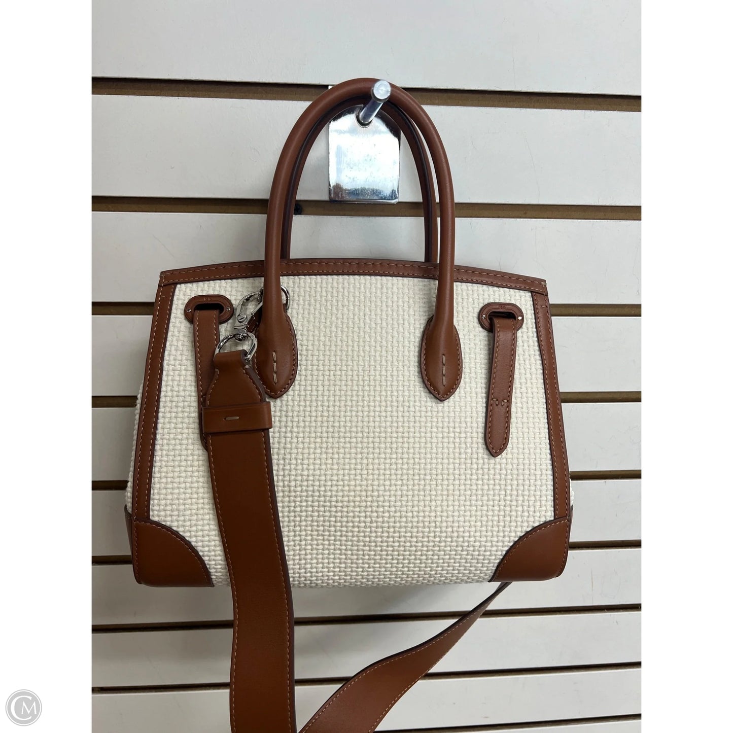 Handbag Leather By Ralph Lauren Black Label, Size: Medium