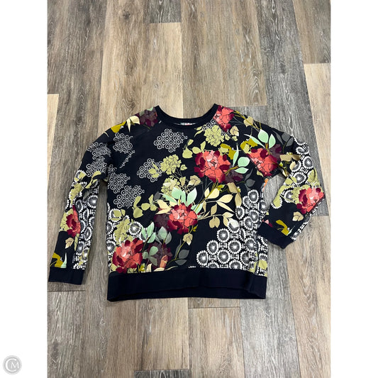 Sweatshirt Crewneck By Johnny Was In Floral Print, Size: L
