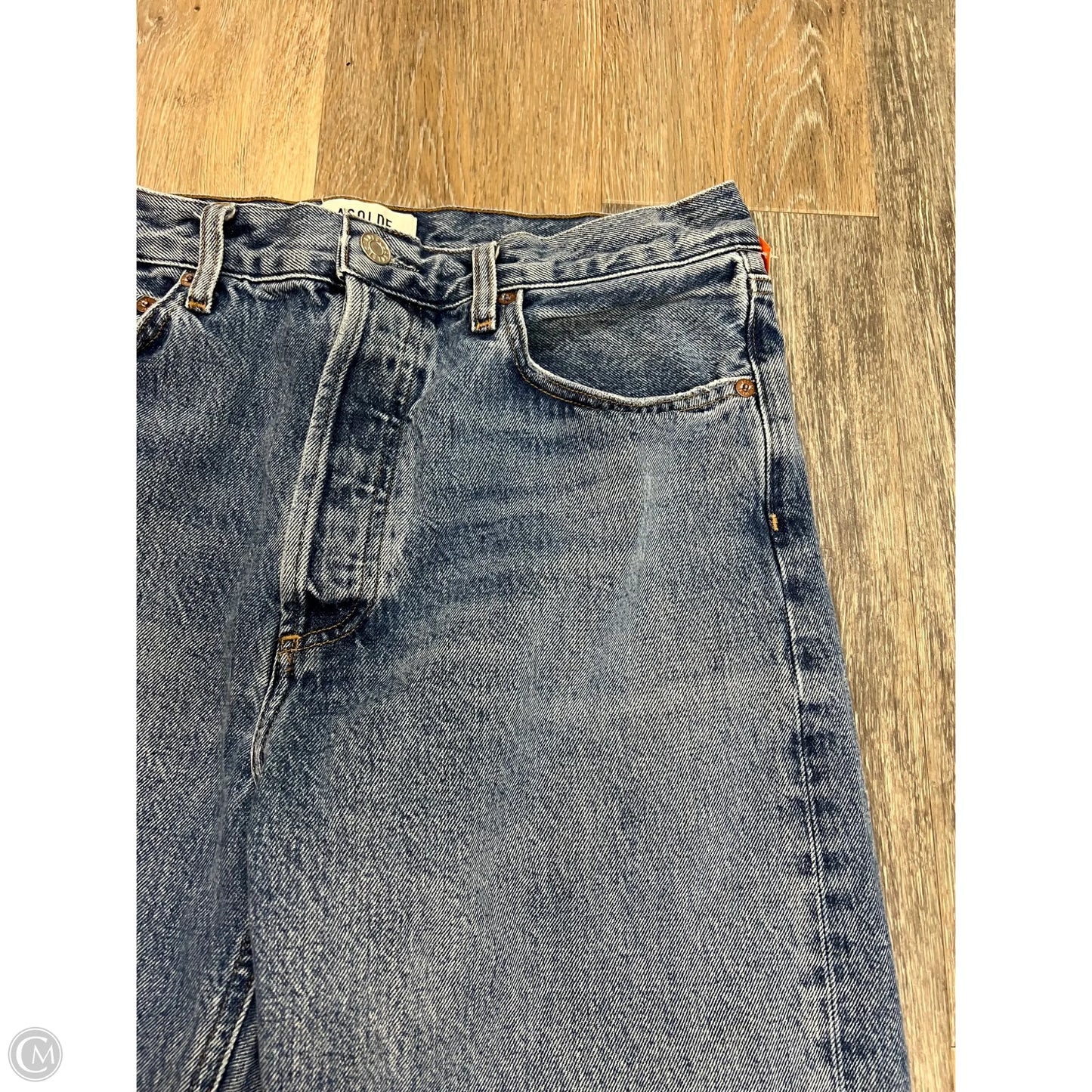 Jeans Straight By Agolde In Blue Denim, Size: 6