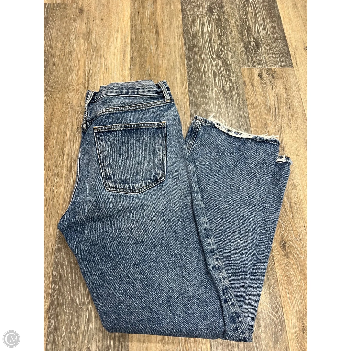 Jeans Straight By Agolde In Blue Denim, Size: 6