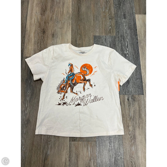 Top Short Sleeve By Morgan Wallen In Cream, Size: Xl