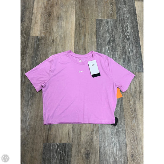 Athletic Top Short Sleeve By Nike Apparel In Pink, Size: L