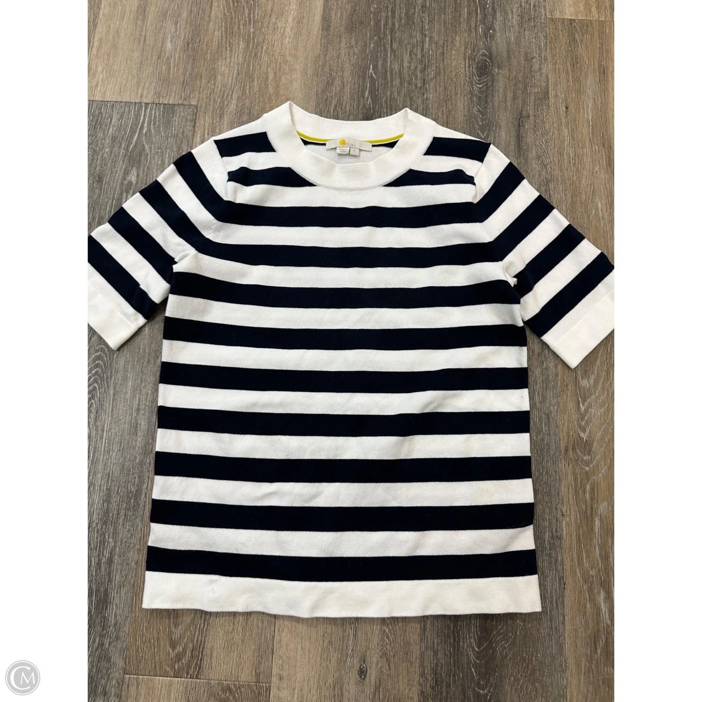 Sweater Short Sleeve By Boden In Striped Pattern, Size: S