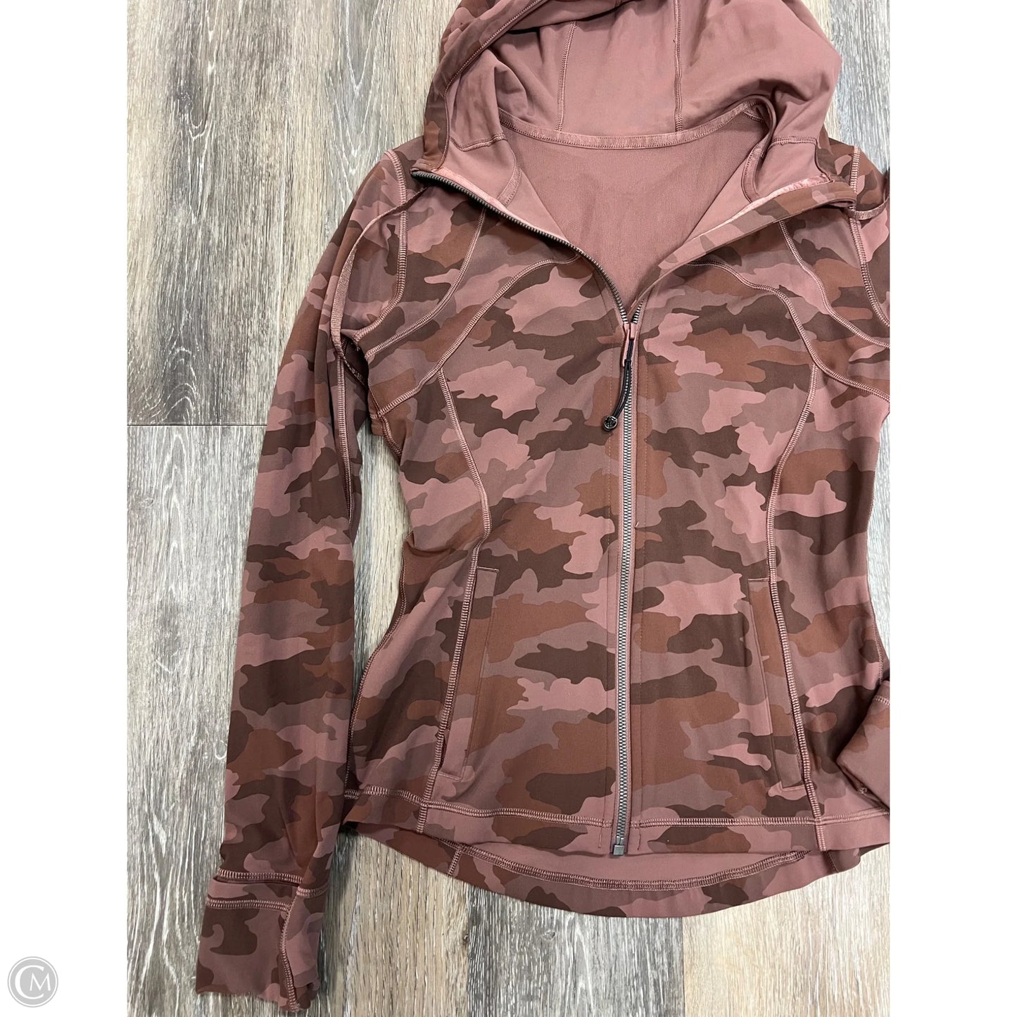 Athletic Jacket By Lululemon In Camouflage Print, Size: 8
