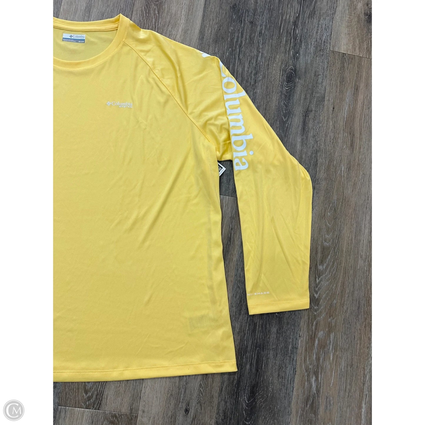 Athletic Top Long Sleeve Crewneck By Columbia In Yellow, Size: 3x