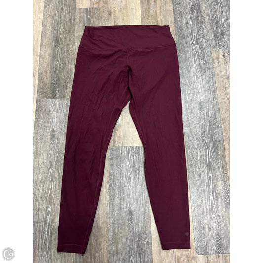 Athletic Leggings By Lululemon In Maroon, Size: 14