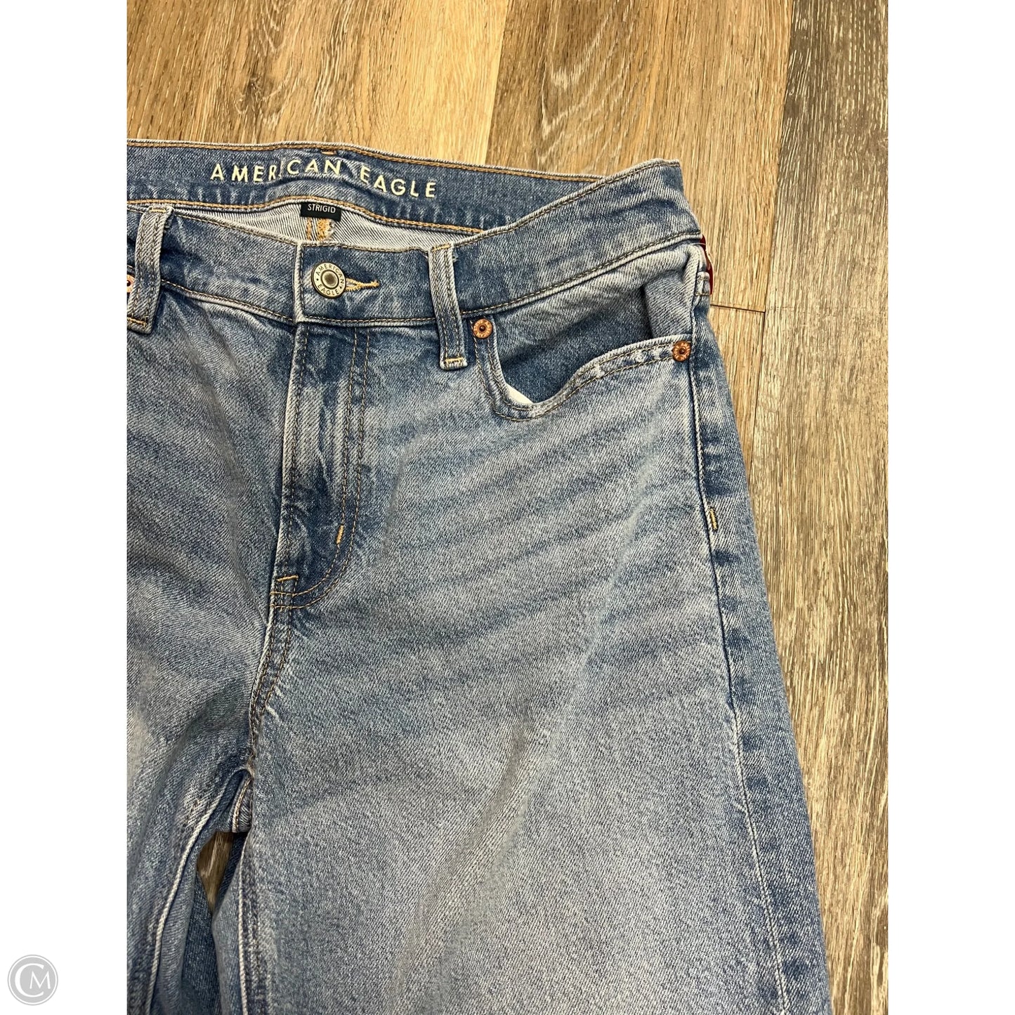 Jeans Wide Leg By American Eagle In Blue Denim, Size: 4l