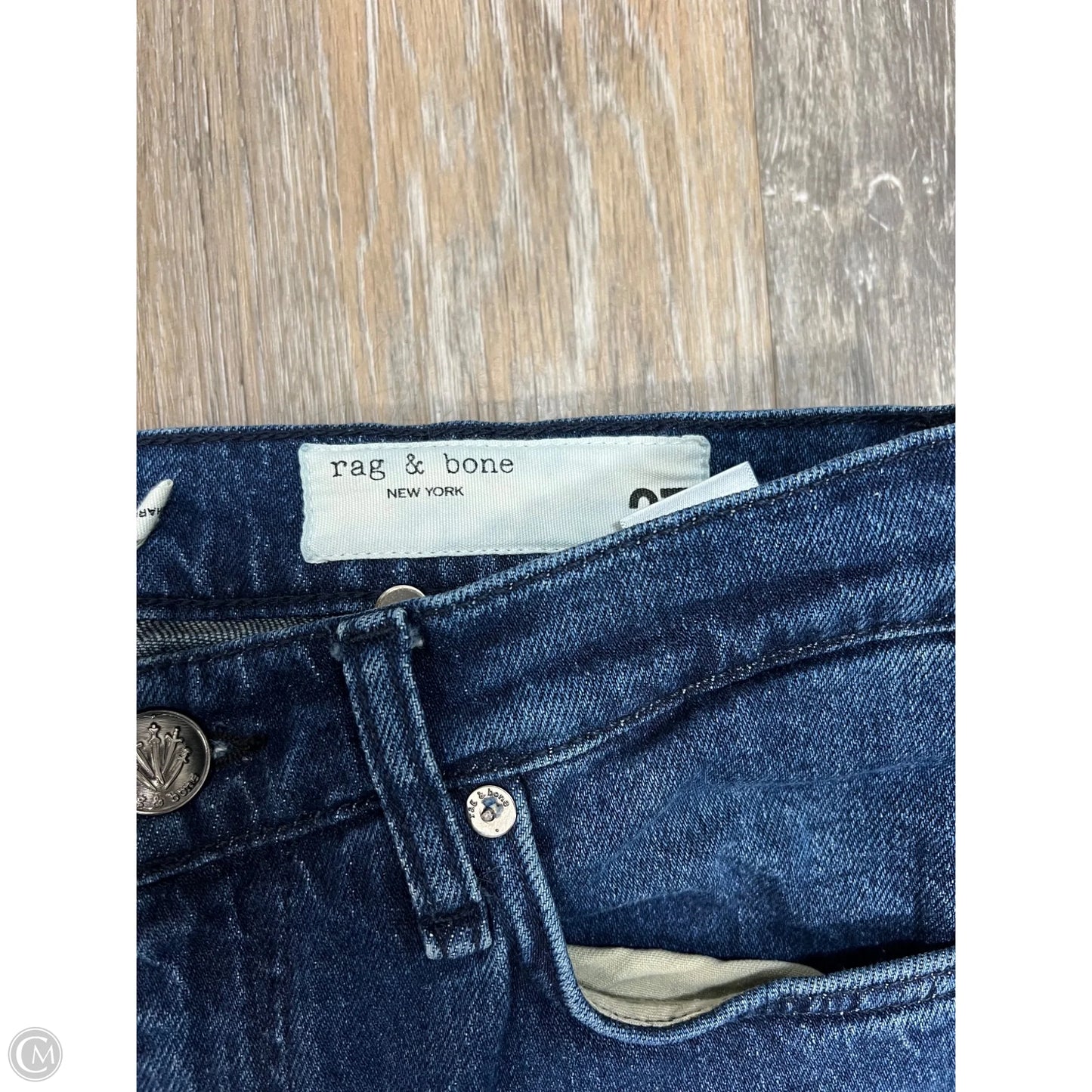 Jeans Straight By Rag And Bone In Blue Denim, Size: 4