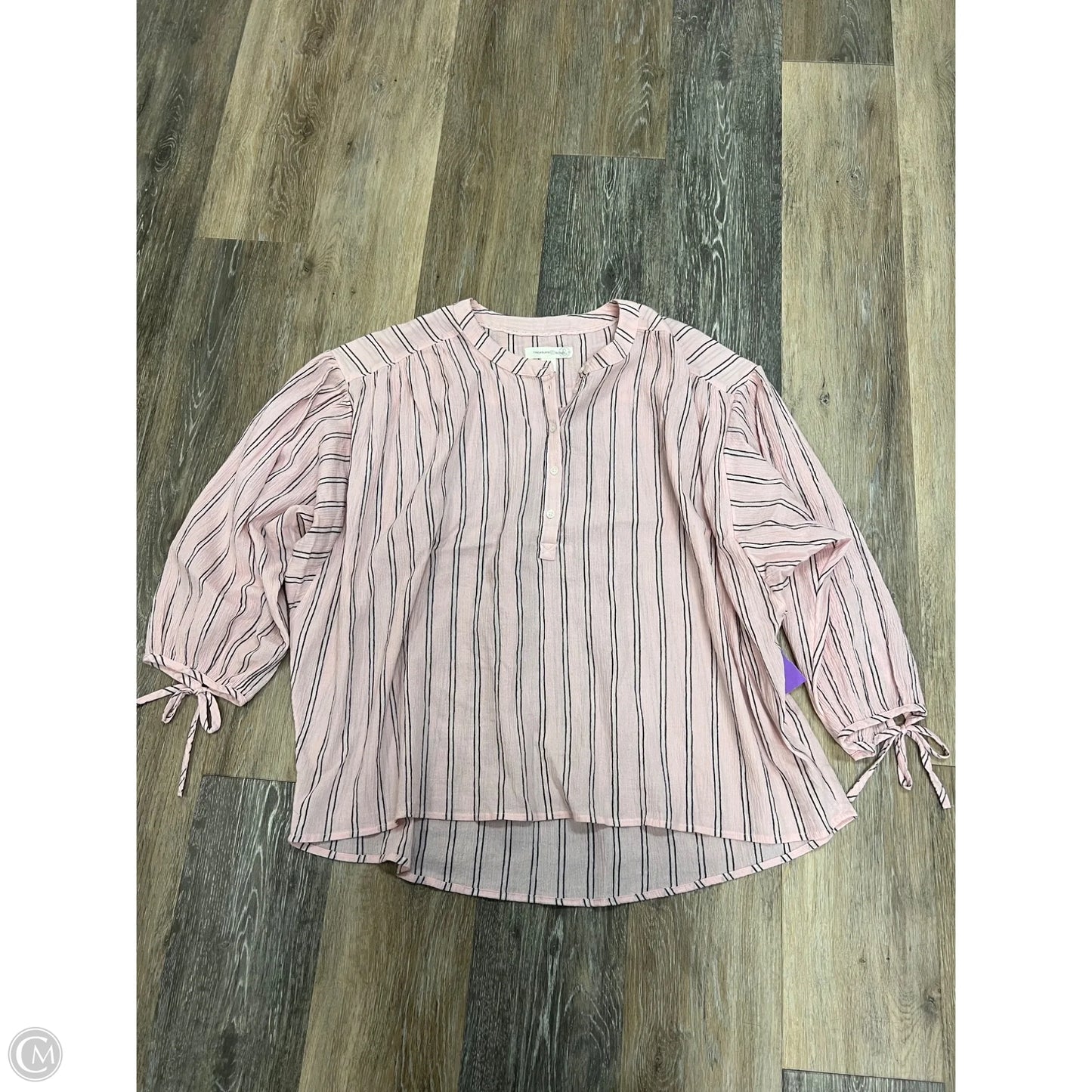 Blouse Long Sleeve By Treasure And Bond In Pink, Size: S