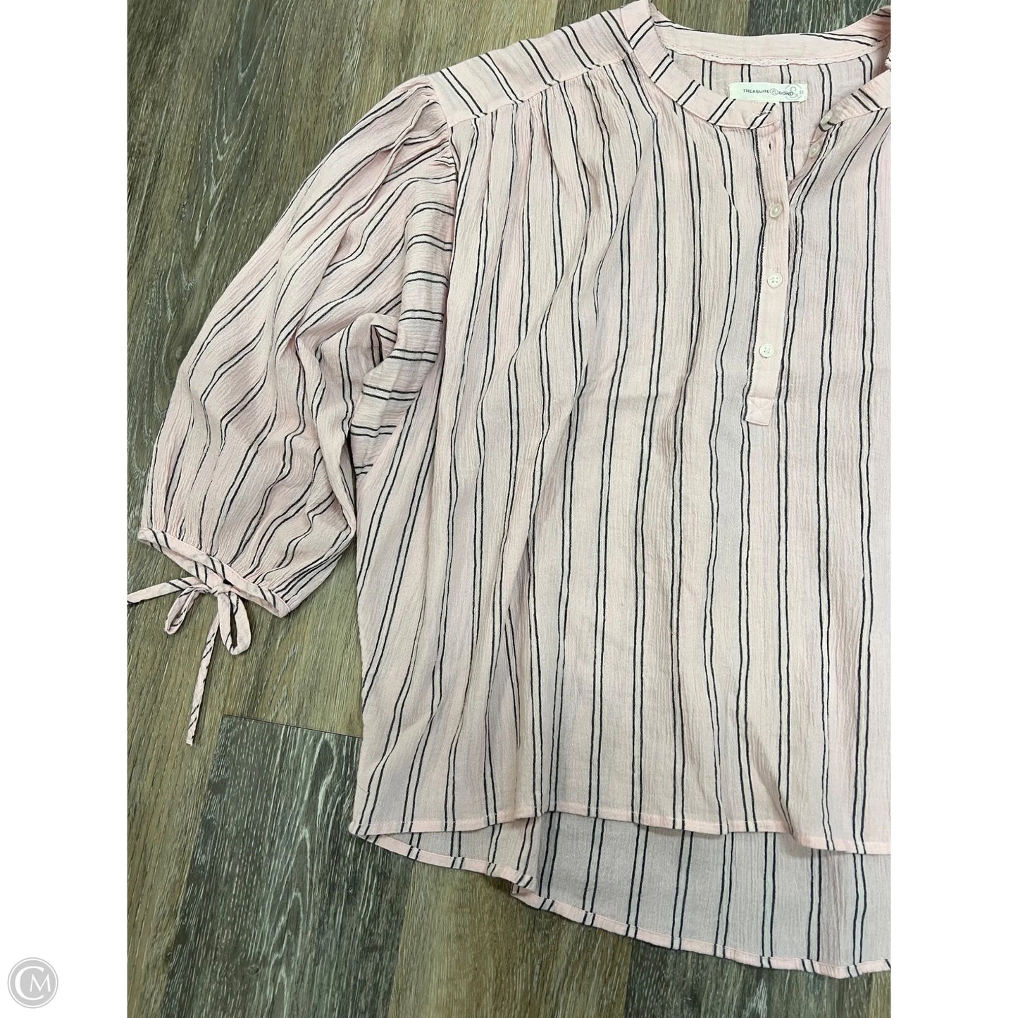 Blouse Long Sleeve By Treasure And Bond In Pink, Size: S