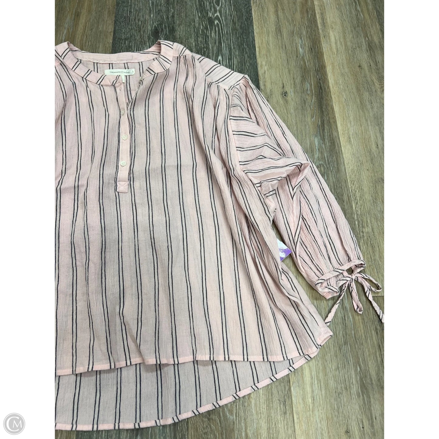 Blouse Long Sleeve By Treasure And Bond In Pink, Size: S