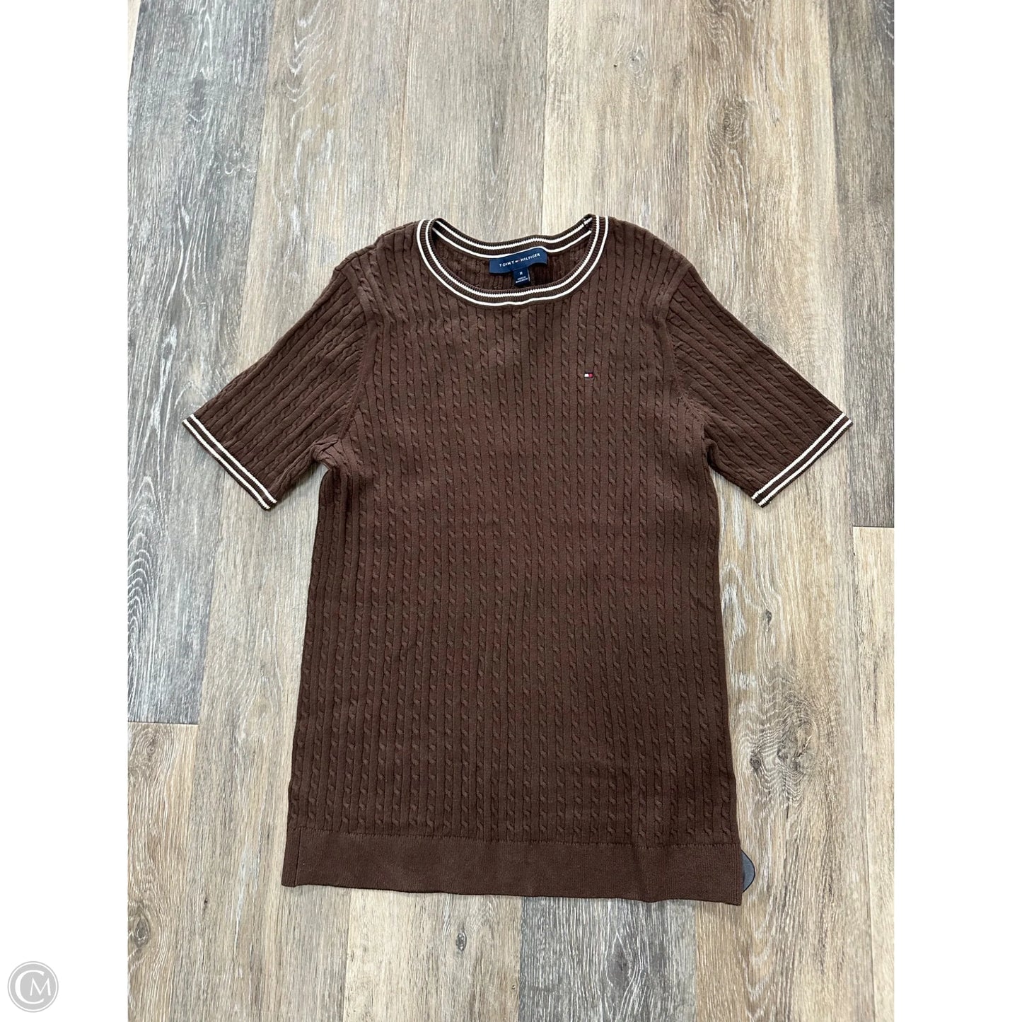 Sweater Short Sleeve By Tommy Hilfiger In Brown, Size: M
