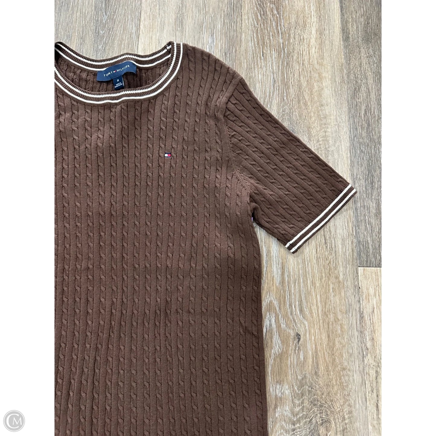 Sweater Short Sleeve By Tommy Hilfiger In Brown, Size: M