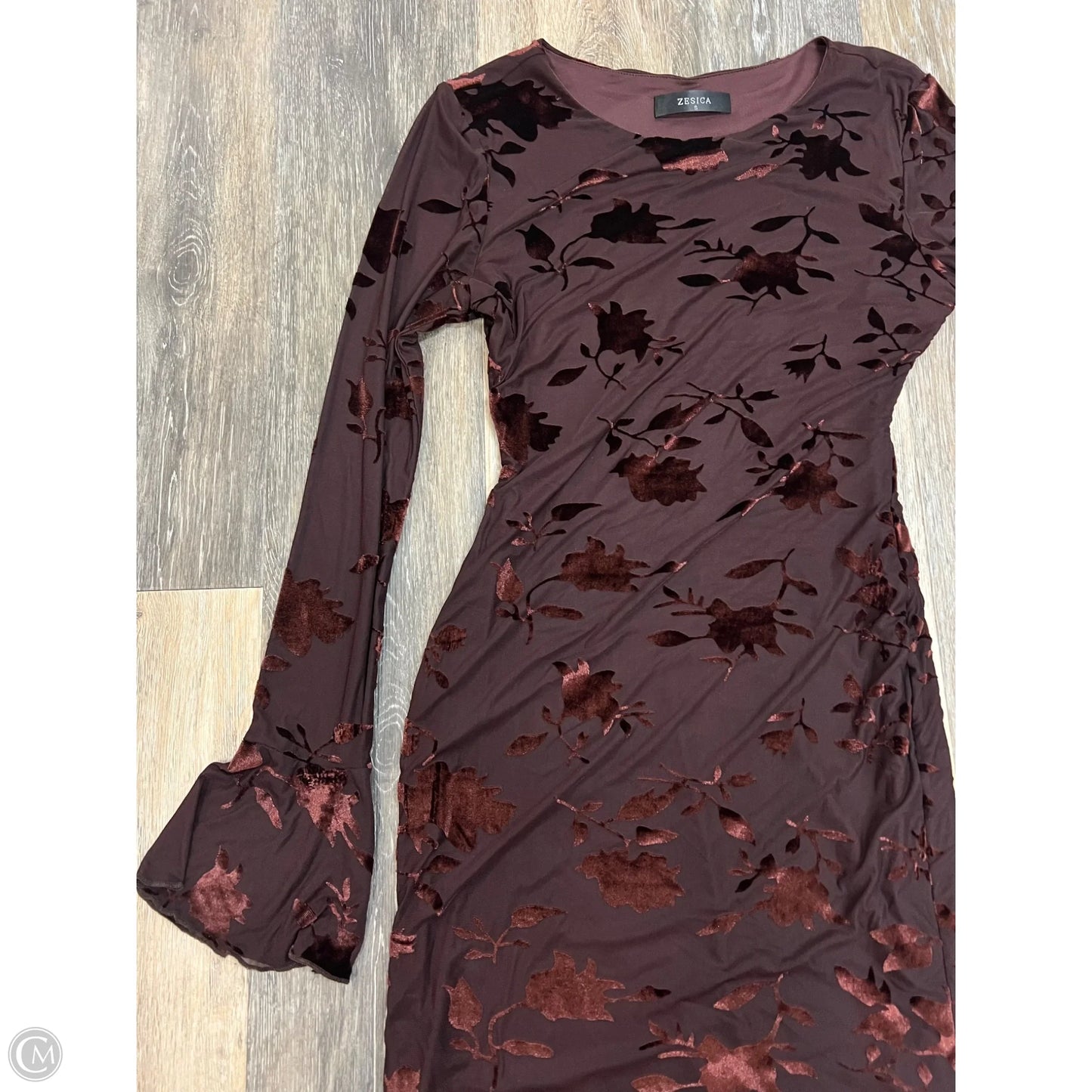 -Dress Party Long By Zesica In Maroon, Size: S