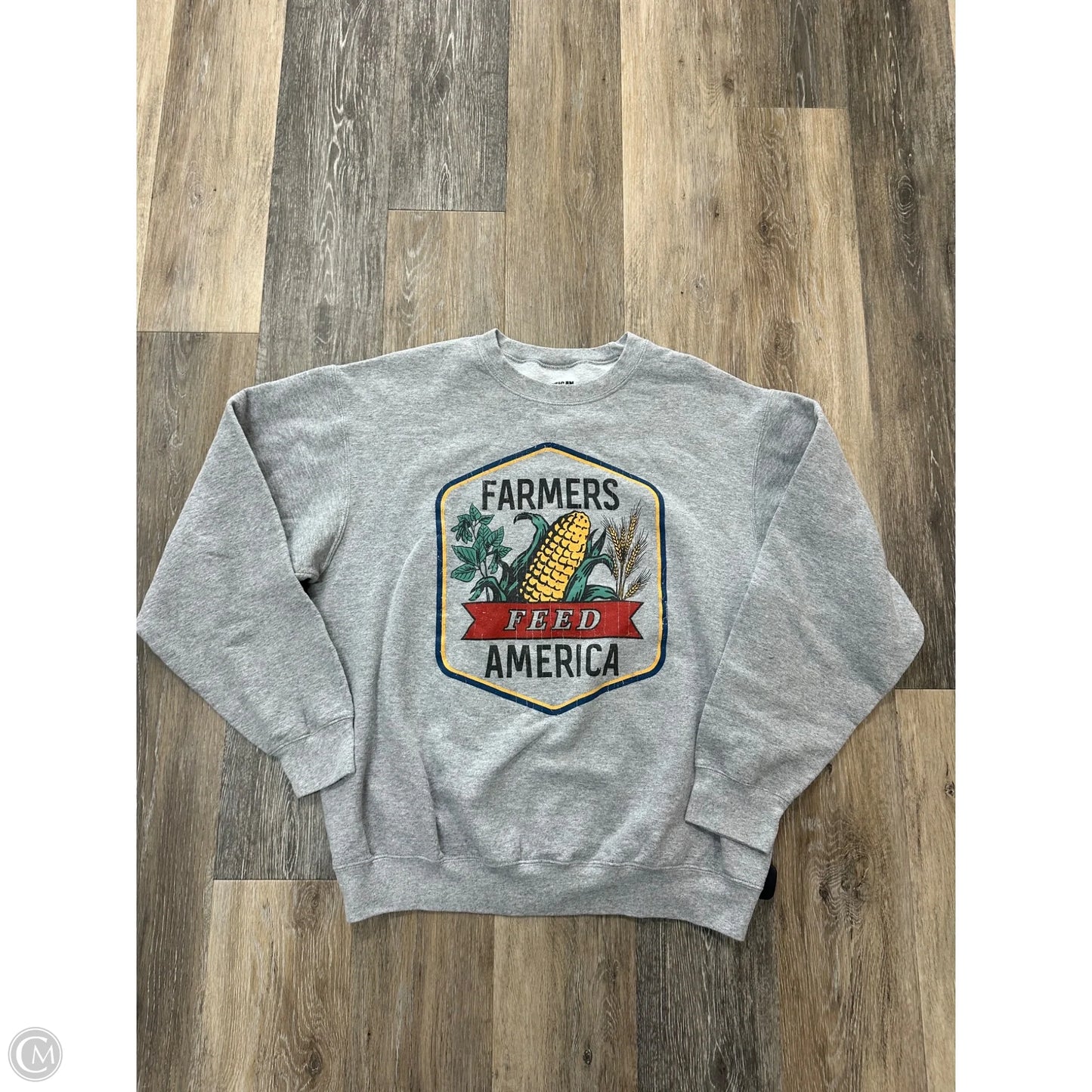 -Sweatshirt Crewneck By American Highway In Grey, Size: L