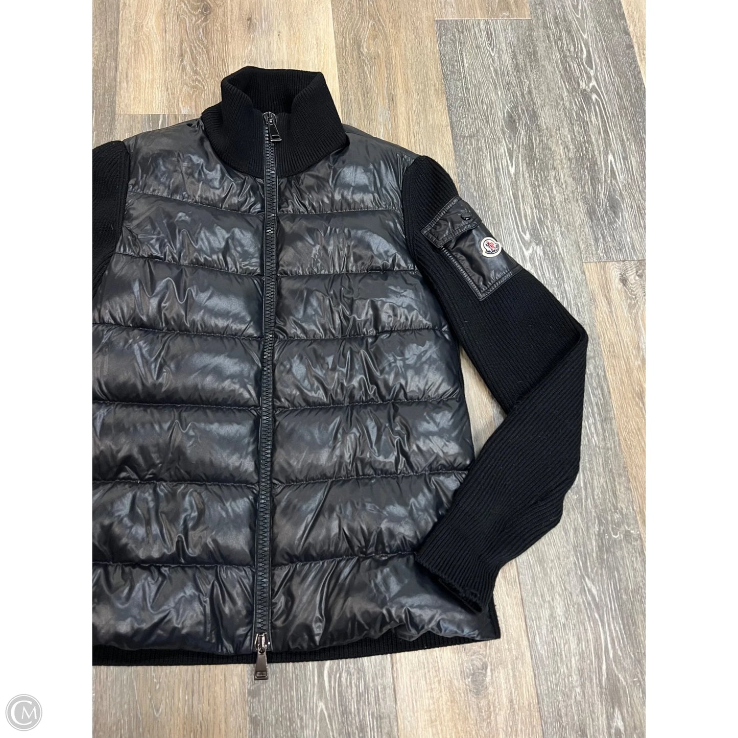 Jacket Luxury Designer By Moncler In Black, Size: Xs