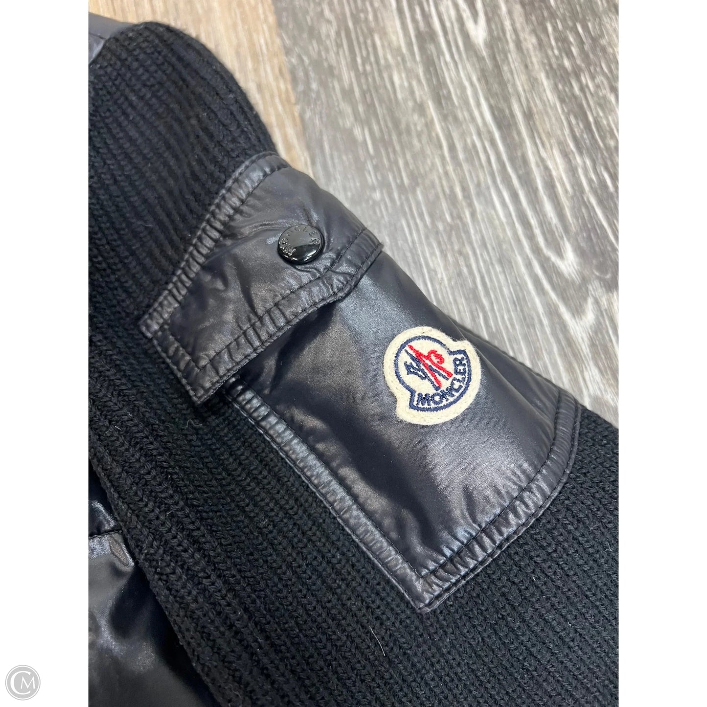 Jacket Luxury Designer By Moncler In Black, Size: Xs