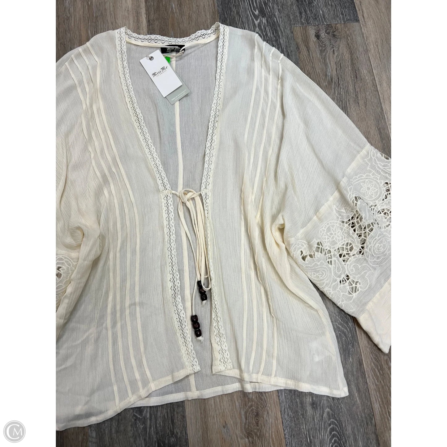 Blouse Long Sleeve By Miss Me In Cream, Size: Xs