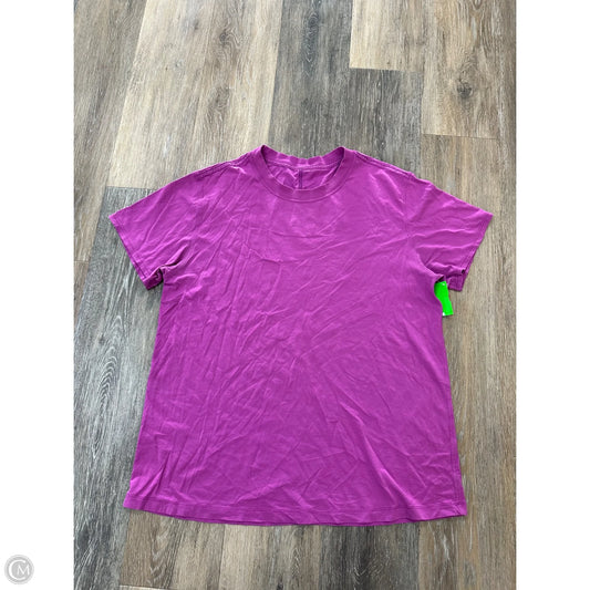 Athletic Top Short Sleeve By Lululemon In Purple, Size: M