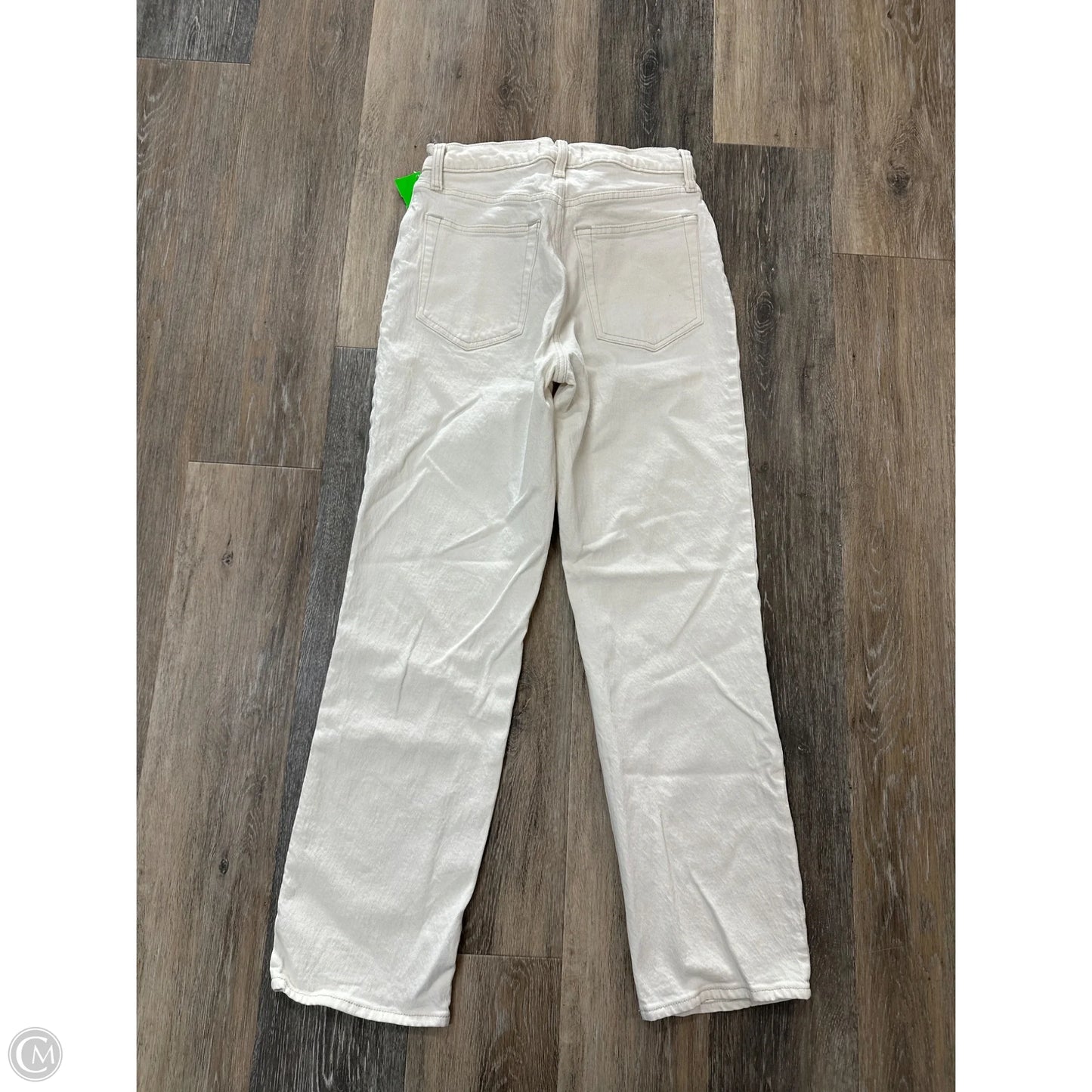 Jeans Straight By Abercrombie And Fitch In Cream Denim, Size: 6 short
