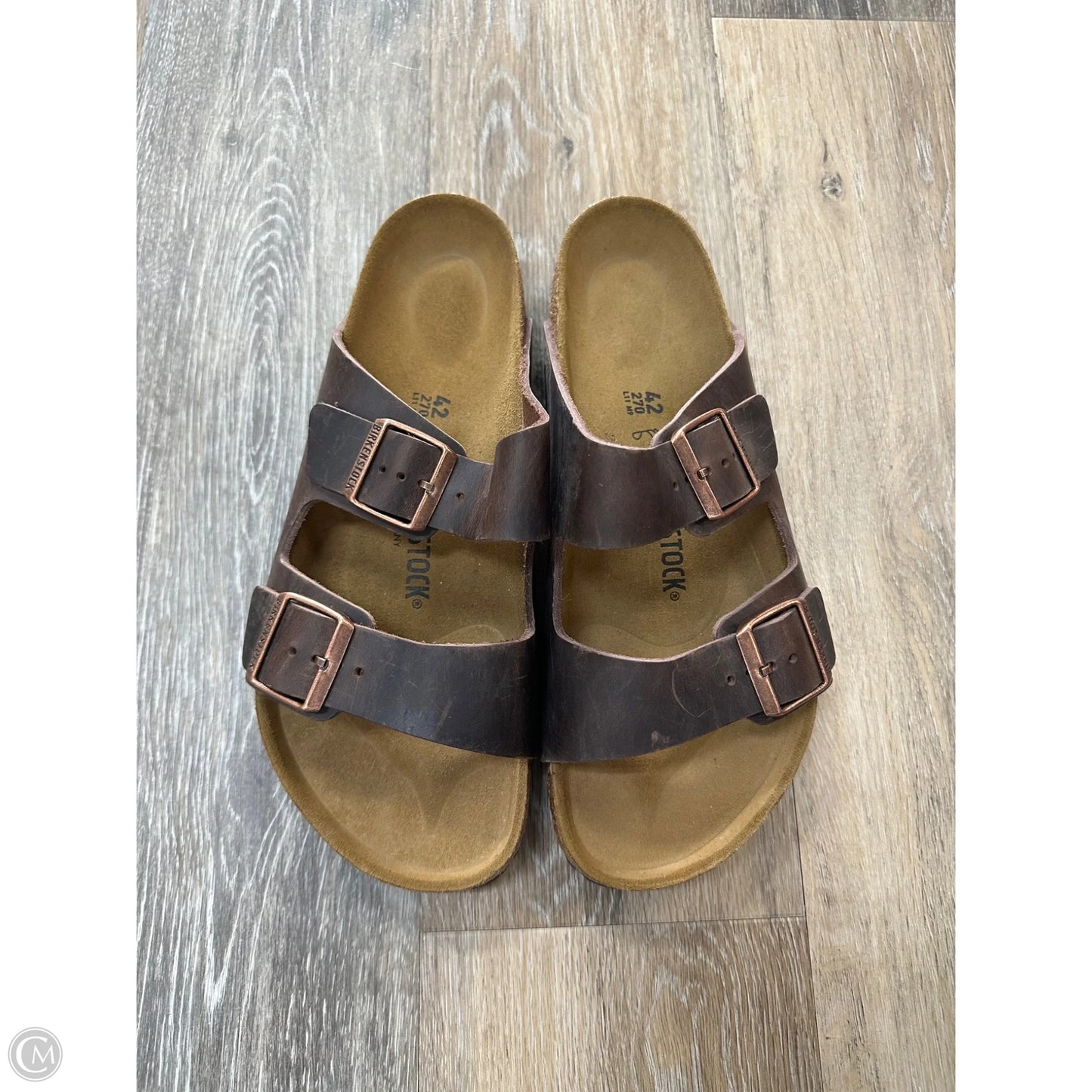 Sandals Flats By Birkenstock In Brown, Size: 11
