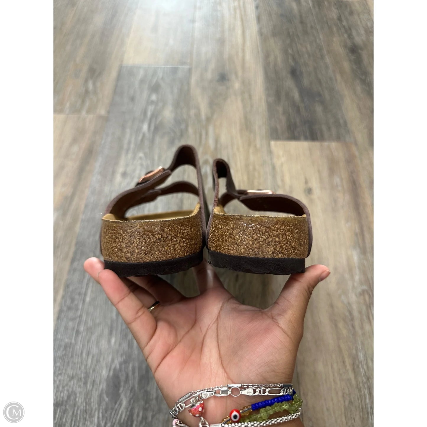 Sandals Flats By Birkenstock In Brown, Size: 11