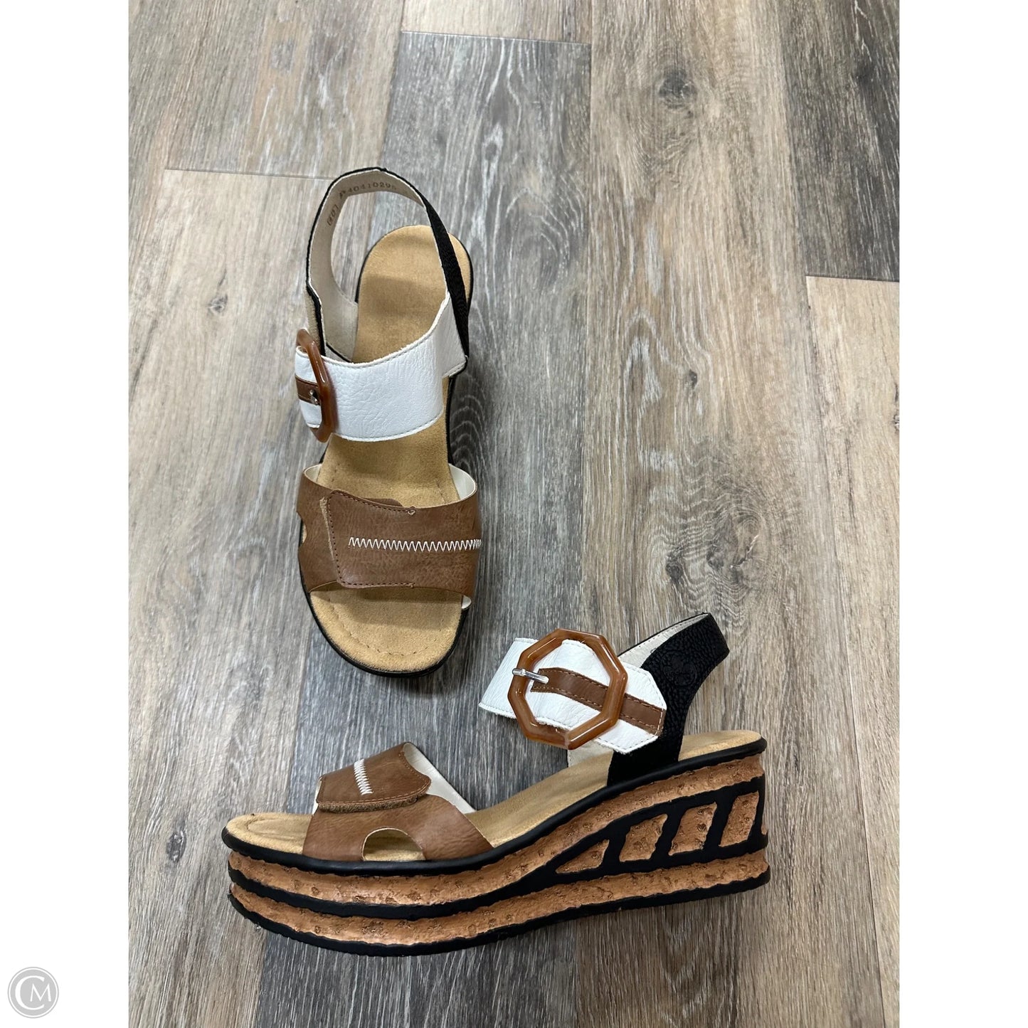 Sandals Heels Wedge By Riekers In Brown, Size: 9