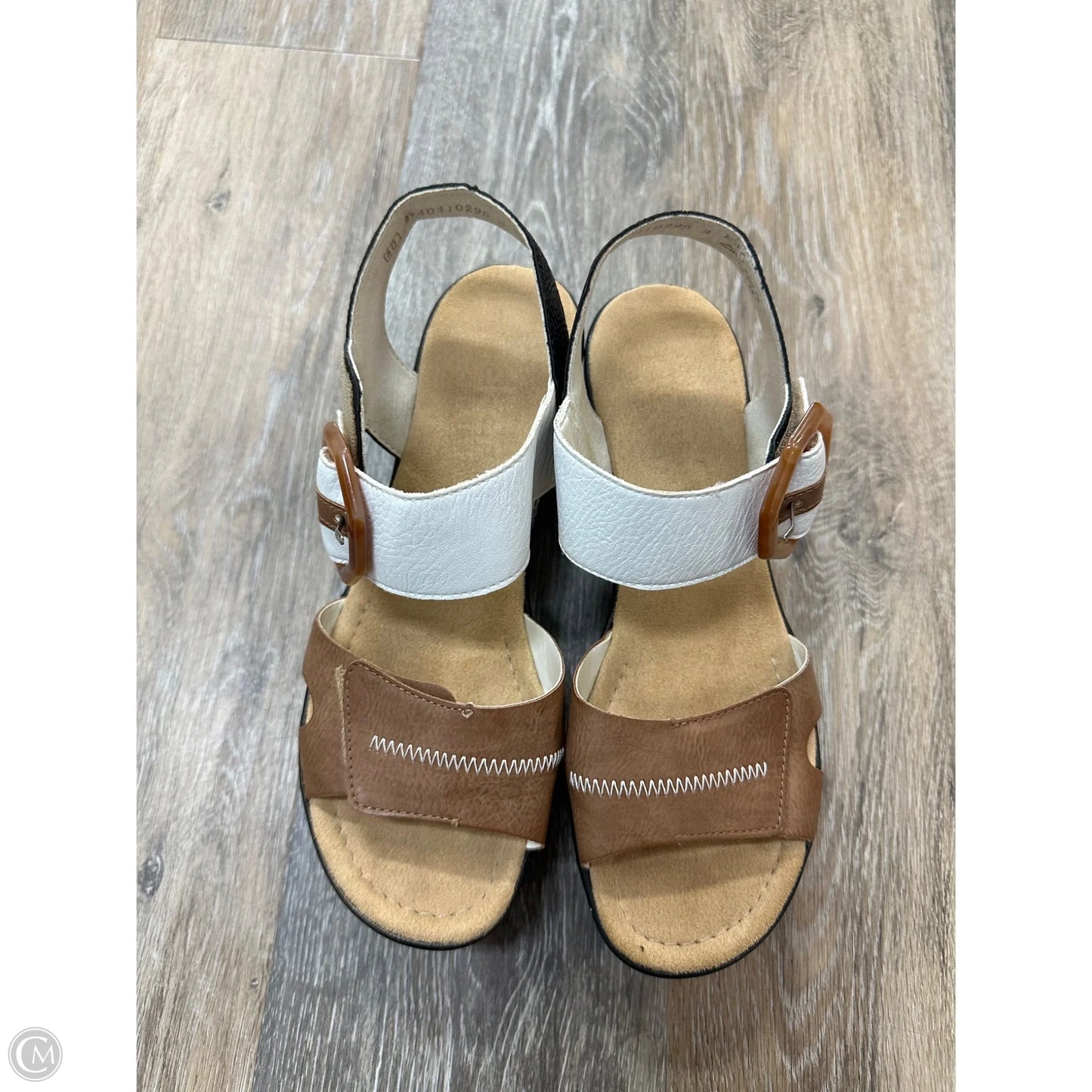 Sandals Heels Wedge By Riekers In Brown, Size: 9