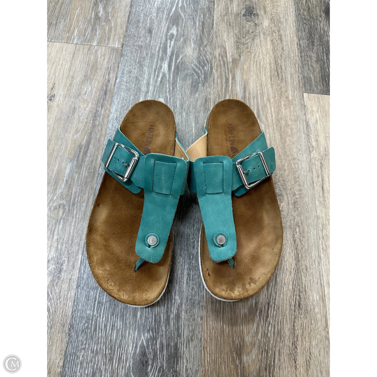 Sandals Flats By Haflinger In Teal, Size: 9