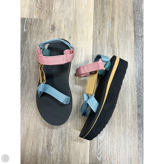 Sandals Flats By Teva In Multi-colored, Size: 8