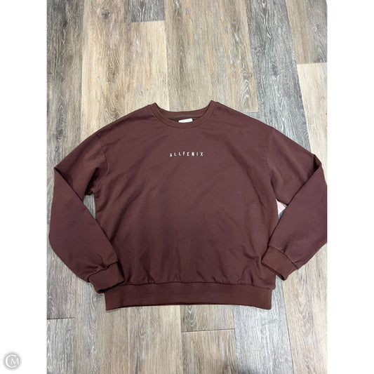 Athletic Sweatshirt Crewneck By ALLFENIX In Brown, Size: M
