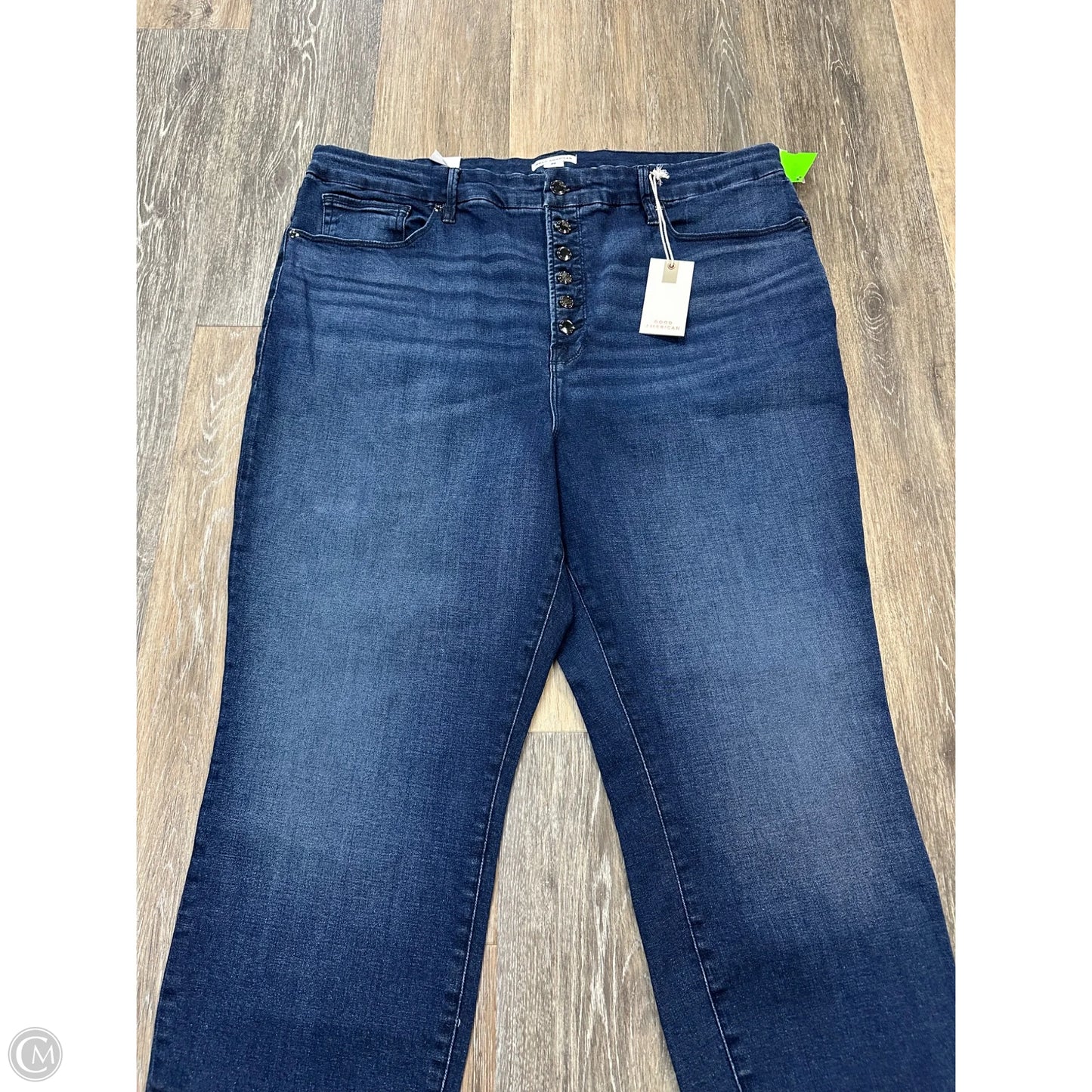Jeans Skinny By Good American In Blue Denim, Size: 22