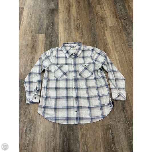 Jacket Shirt By Thread And Supply In Blue & Grey, Size: 2x