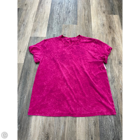Athletic Top Short Sleeve By Lululemon In Pink, Size: L