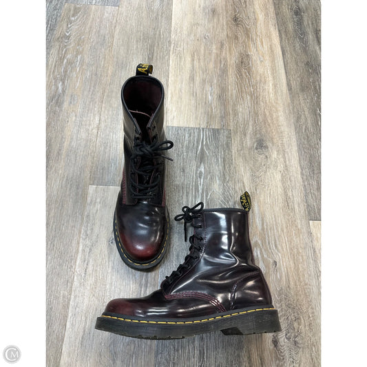 Boots Combat By Dr Martens In Maroon, Size: 9