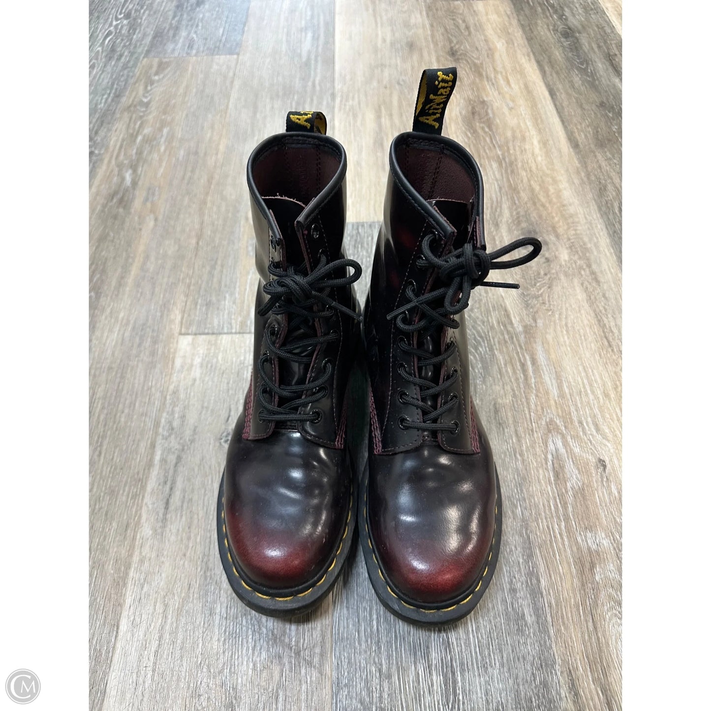 Boots Combat By Dr Martens In Maroon, Size: 9