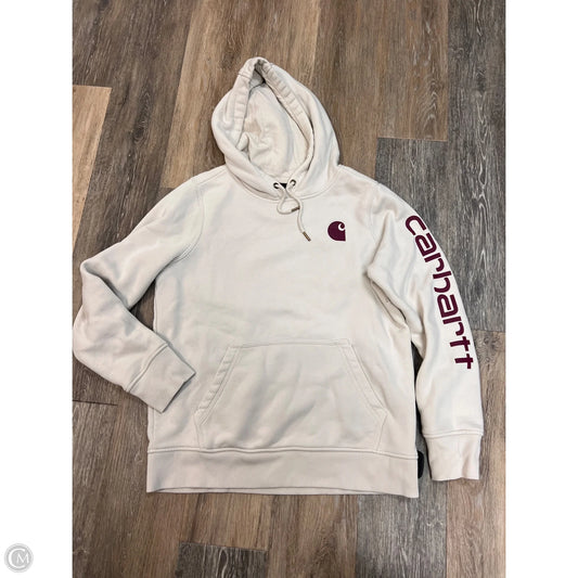 Athletic Sweatshirt Hoodie By Carhartt In Cream, Size: M