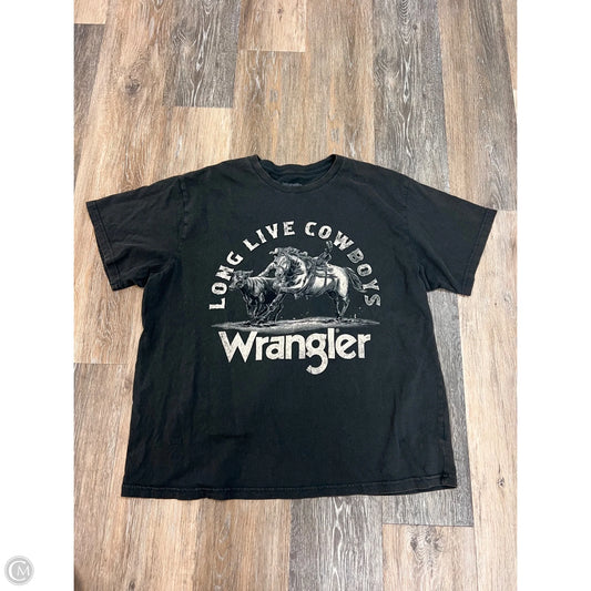 Top Short Sleeve By Wrangler In Grey, Size: M