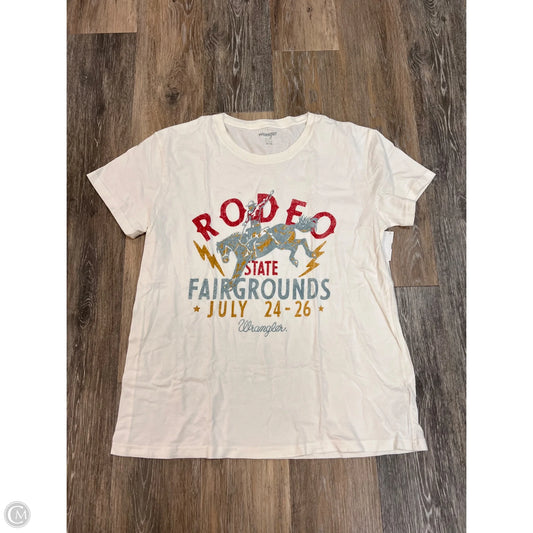 Top Short Sleeve By Wrangler In Cream, Size: M