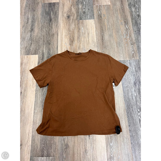 Top Short Sleeve By Nuuds In Brown, Size: S