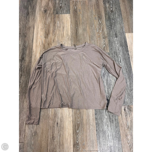 Athletic Top Long Sleeve Collar By Beyond Yoga In Beige, Size: S