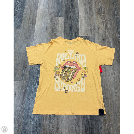 Top Short Sleeve By American Eagle In Yellow, Size: M