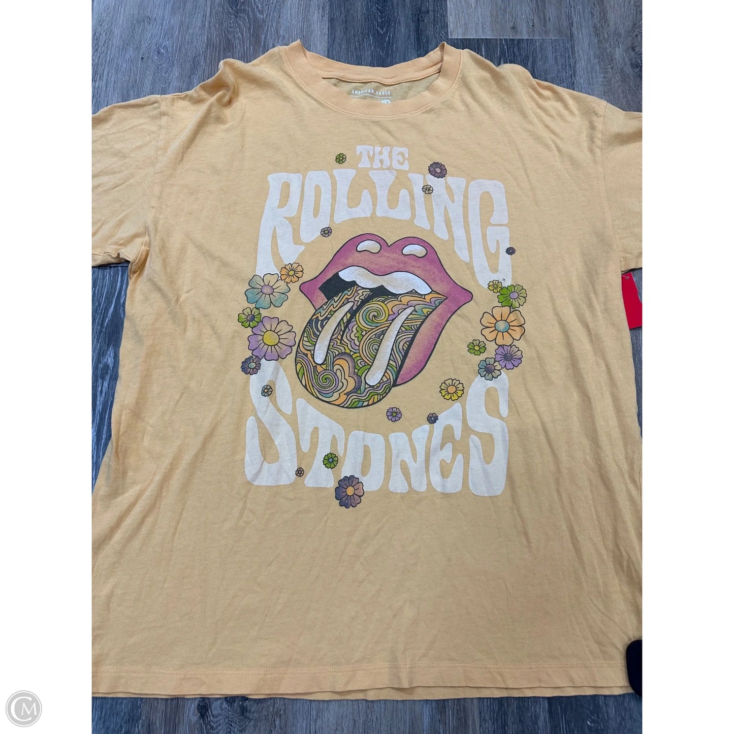 Top Short Sleeve By American Eagle In Yellow, Size: M