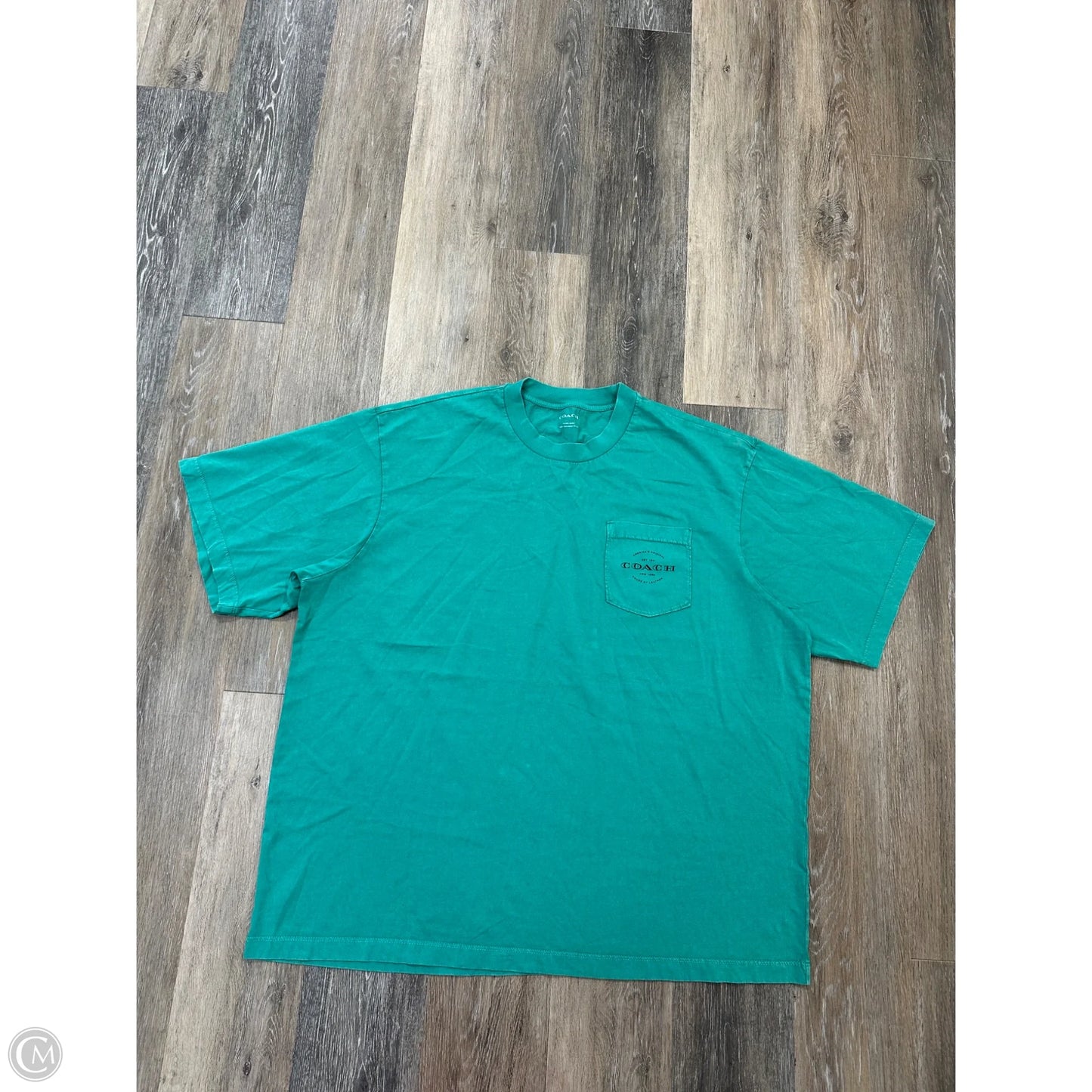 Top Short Sleeve Designer By Coach In Green, Size: 2x