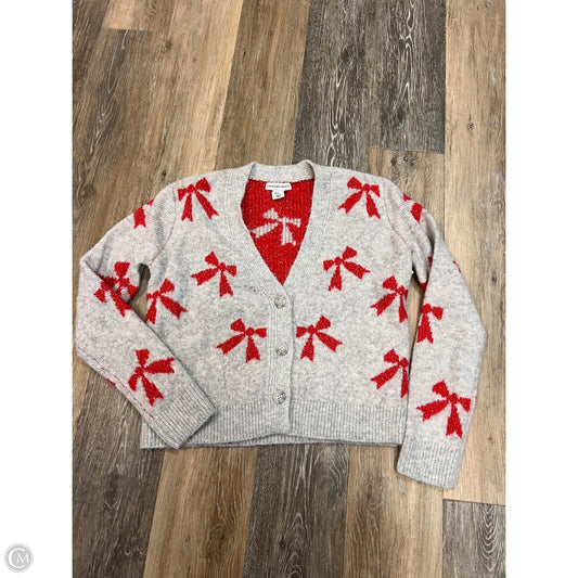 Sweater Cardigan By Cupcakes And Cashmere In Grey & Red, Size: Xs