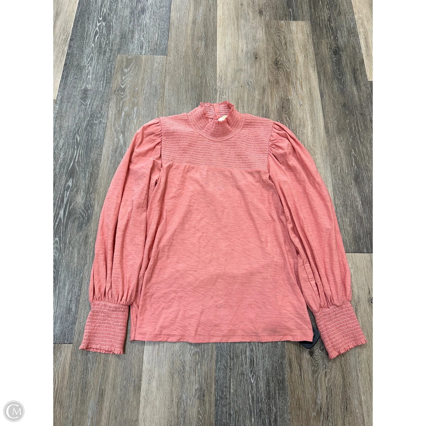 Top Long Sleeve By Nation In Peach, Size: M
