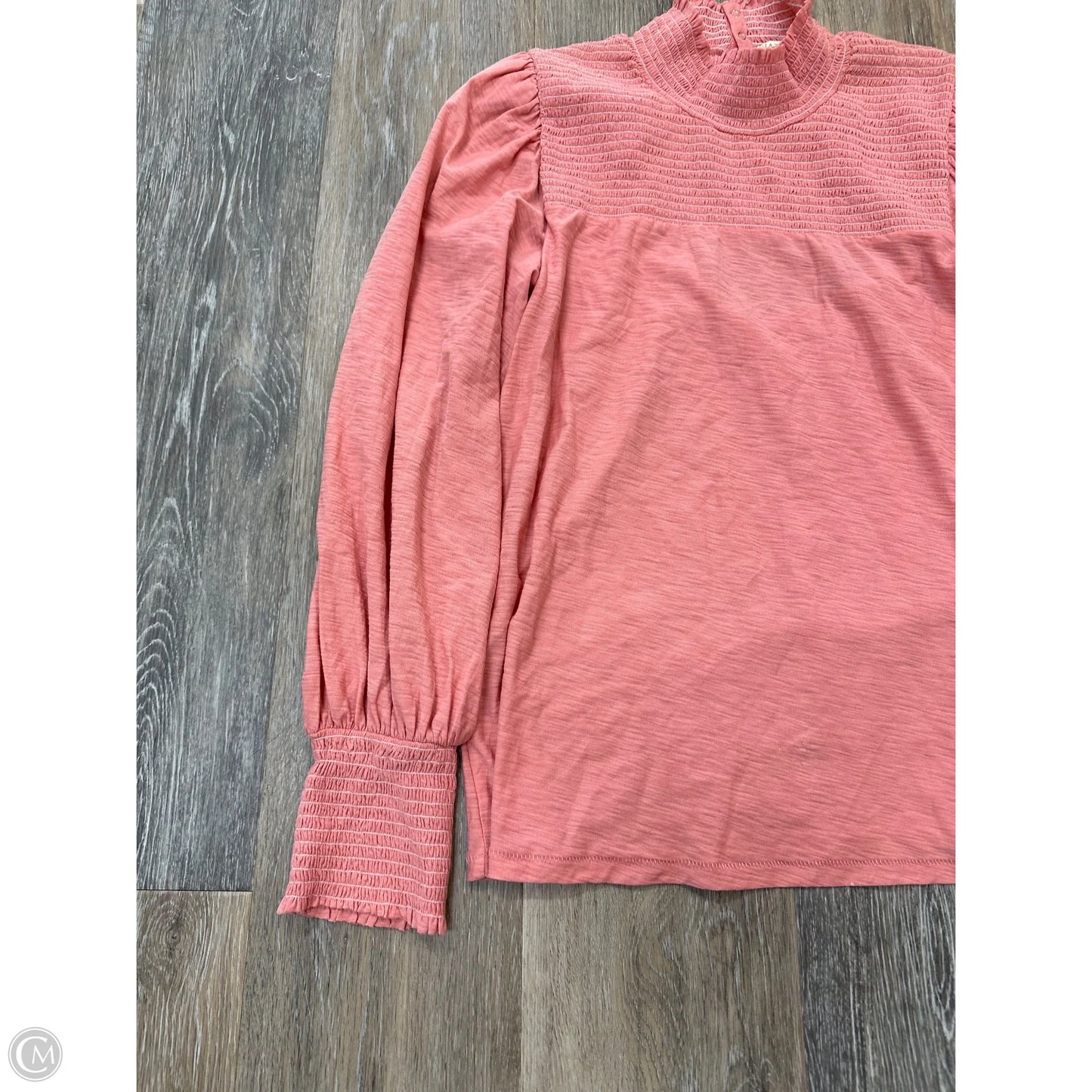 Top Long Sleeve By Nation In Peach, Size: M