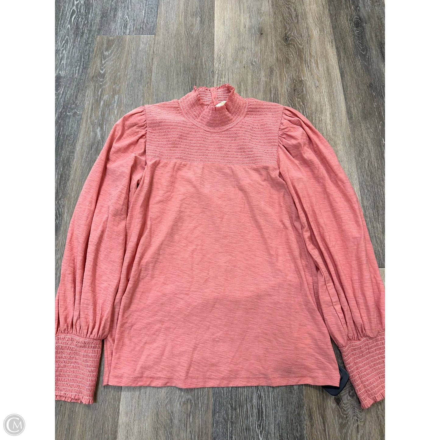 Top Long Sleeve By Nation In Peach, Size: M