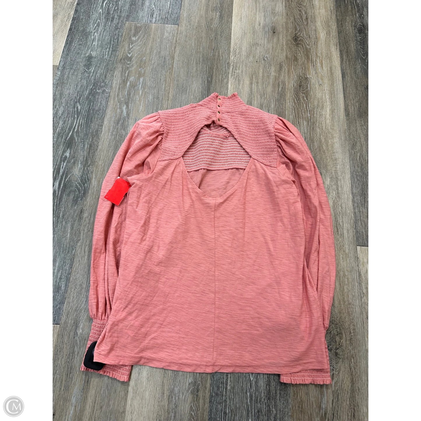Top Long Sleeve By Nation In Peach, Size: M